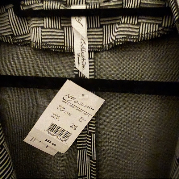 NY Collection Monochrome Striped Jacket - Picture 3 of 4